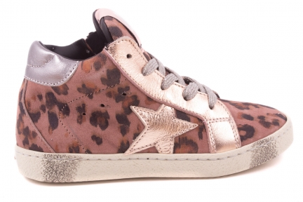 Sneaker Groot Roze Leopard Roze Metal Ster 