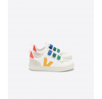 Sneaker Wit Multicolor Velcro 