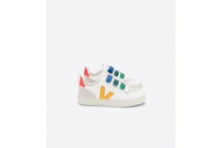 Sneaker Wit Multicolor Velcro 