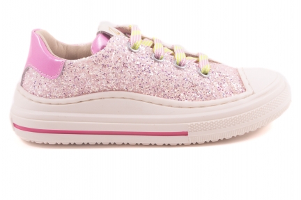 Sneaker Basket Rubber Tip Roze Glitter