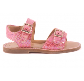 Sandaal 2 Gesp Roze Blinkende Schubjes