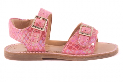 Sandaal 2 Gesp Roze Blinkende Schubjes