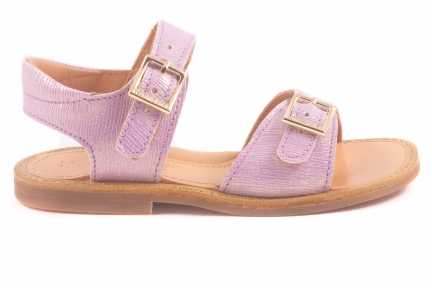 Sandaal 2 Gesp Lila Glitter Streepjes