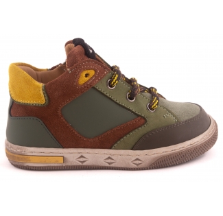 Sneaker Kaki Leder Groen Leder Bruin Nubuck Kleurveter