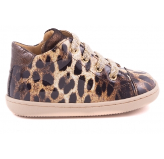 Sneaker Tip Leopard Leopard Bruin Lak