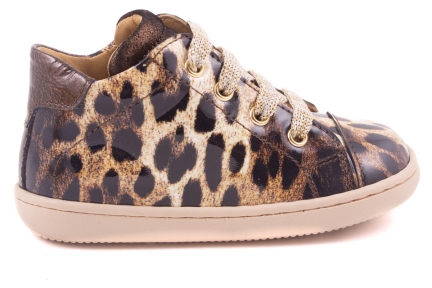 Sneaker Tip Leopard Leopard Bruin Lak