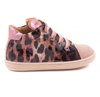Sneaker Glitter Tip Leopard Roze Lak