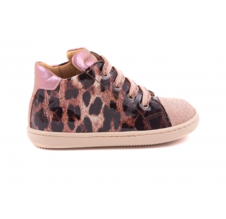 Sneaker Glitter Tip Leopard Roze Lak